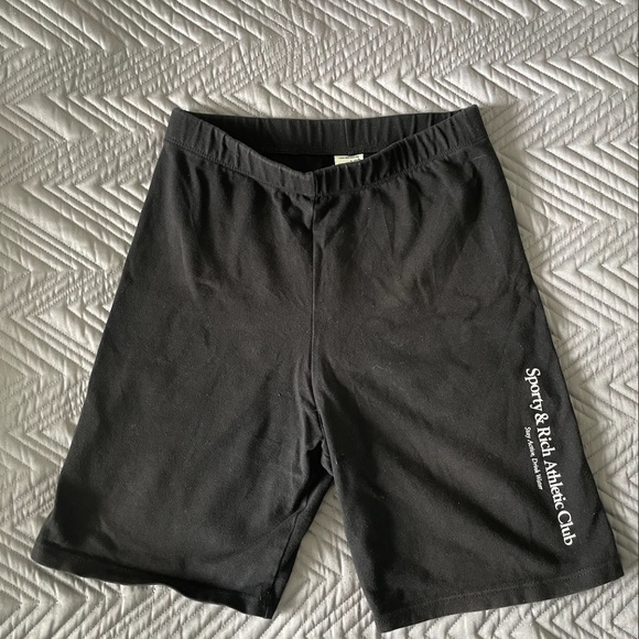 SPORTY & RICH Black Athletic Club Biker Shorts - Picture 2 of 3